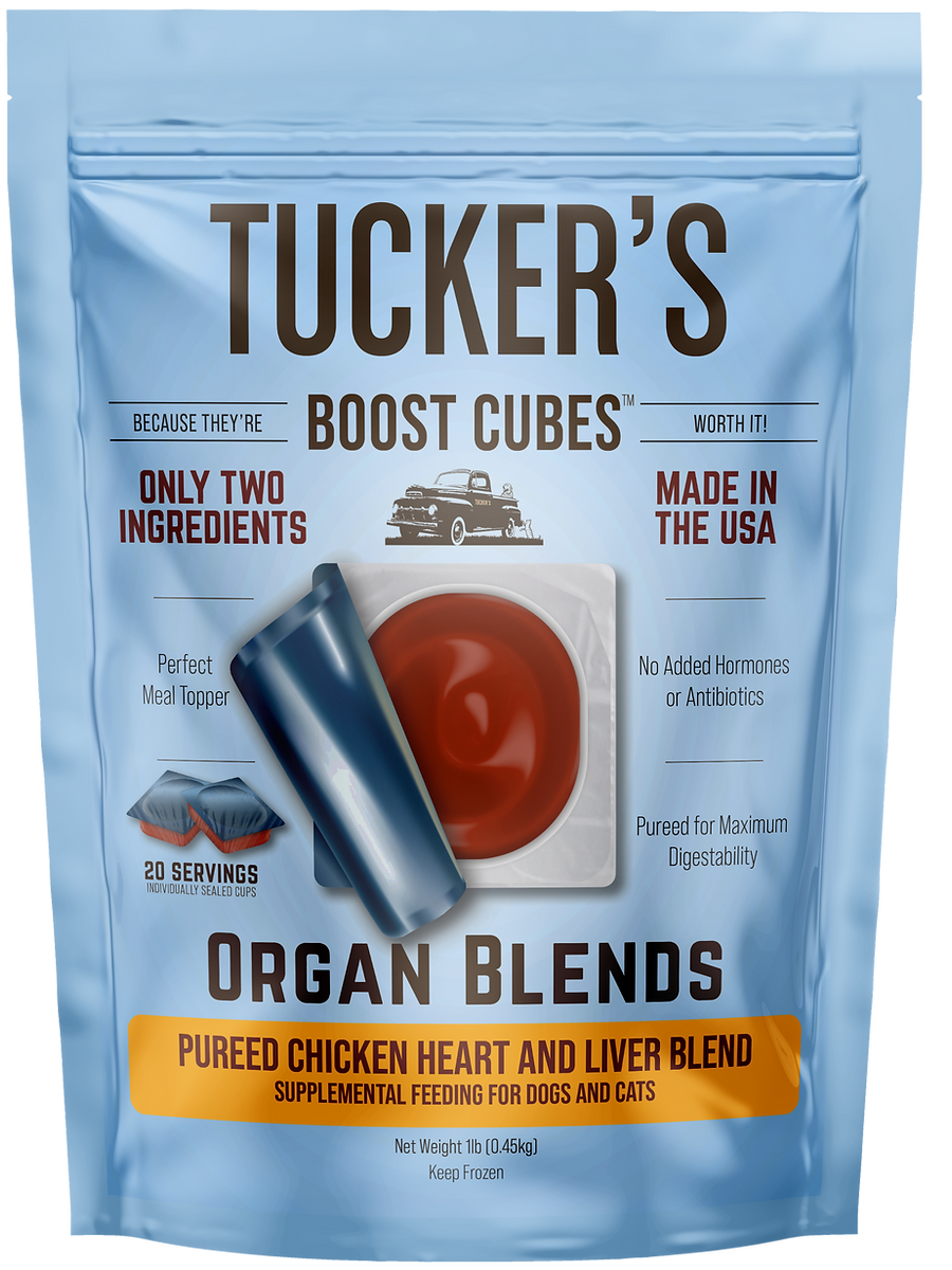 TUCKERS FROZEN BOOST-Cube CHICKEN HEART LIVER 1 LB.