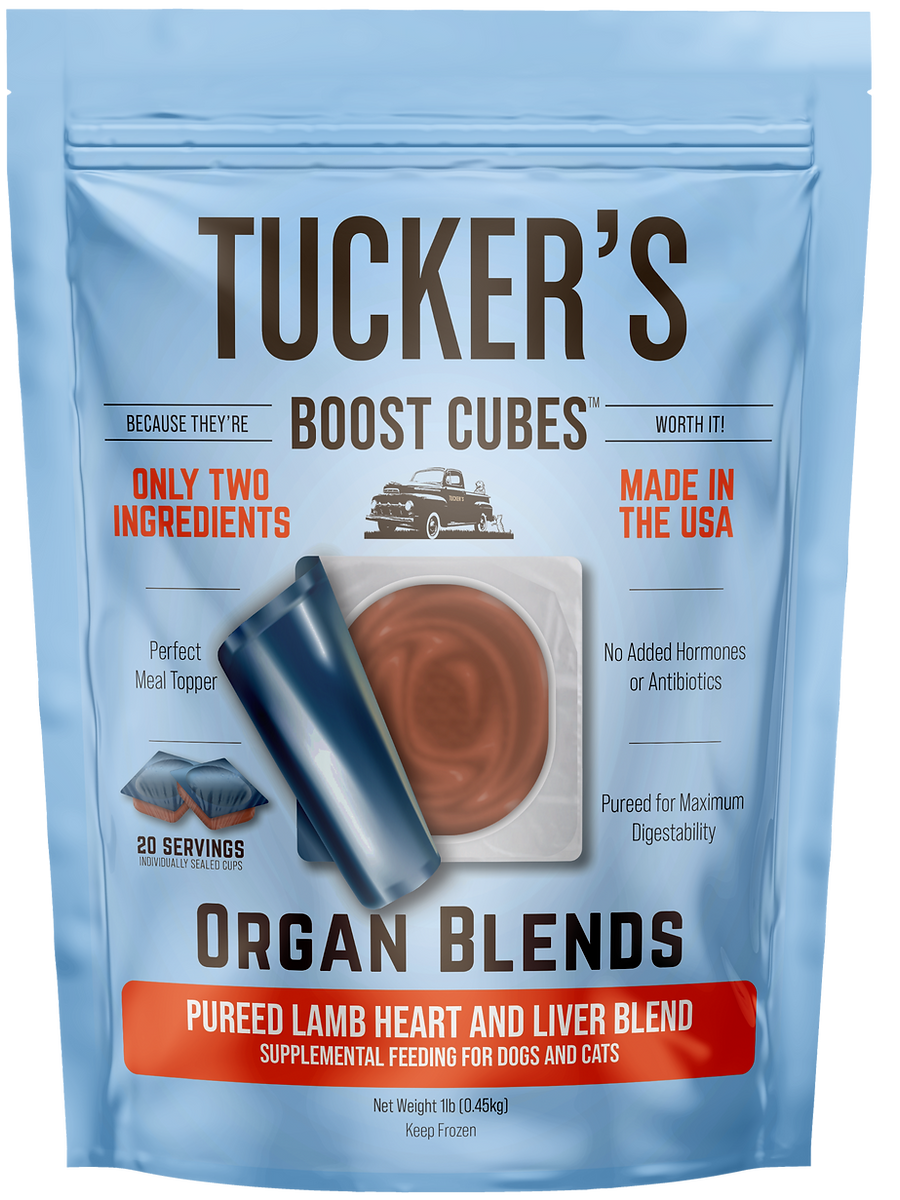 TUCKERS FROZEN BOOST-Cube LAMB HEART LIVER 1 LB.