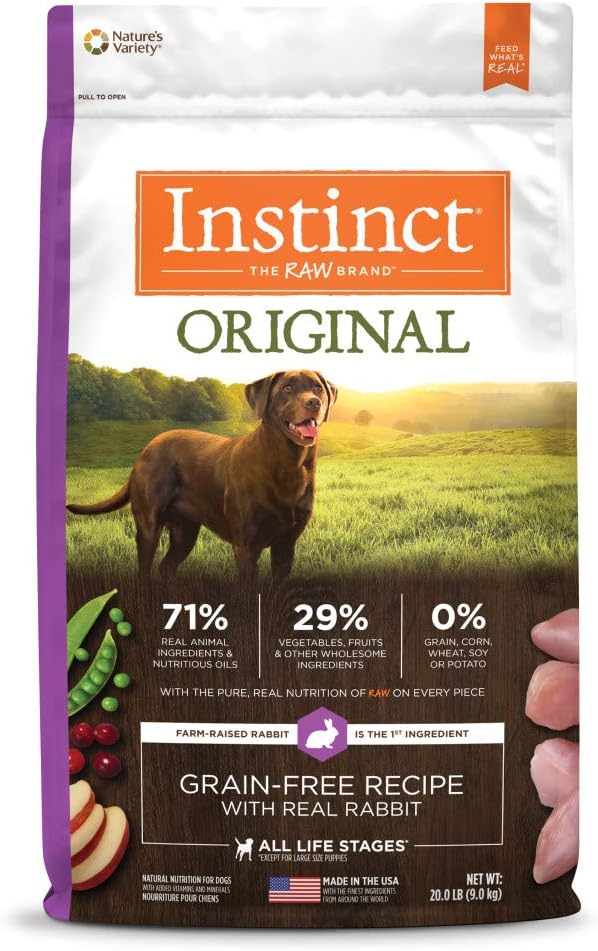 Instinct Original Grain Free Recipe with Real Rabbit Natural Dry Dog Food, 20 lb. Bag