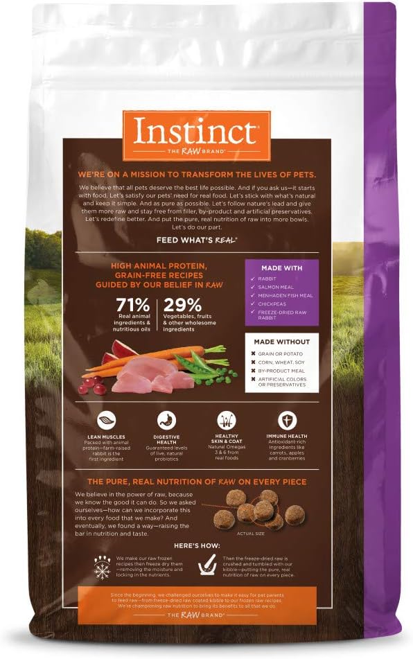 Instinct Original Grain Free Recipe with Real Rabbit Natural Dry Dog Food, 20 lb. Bag