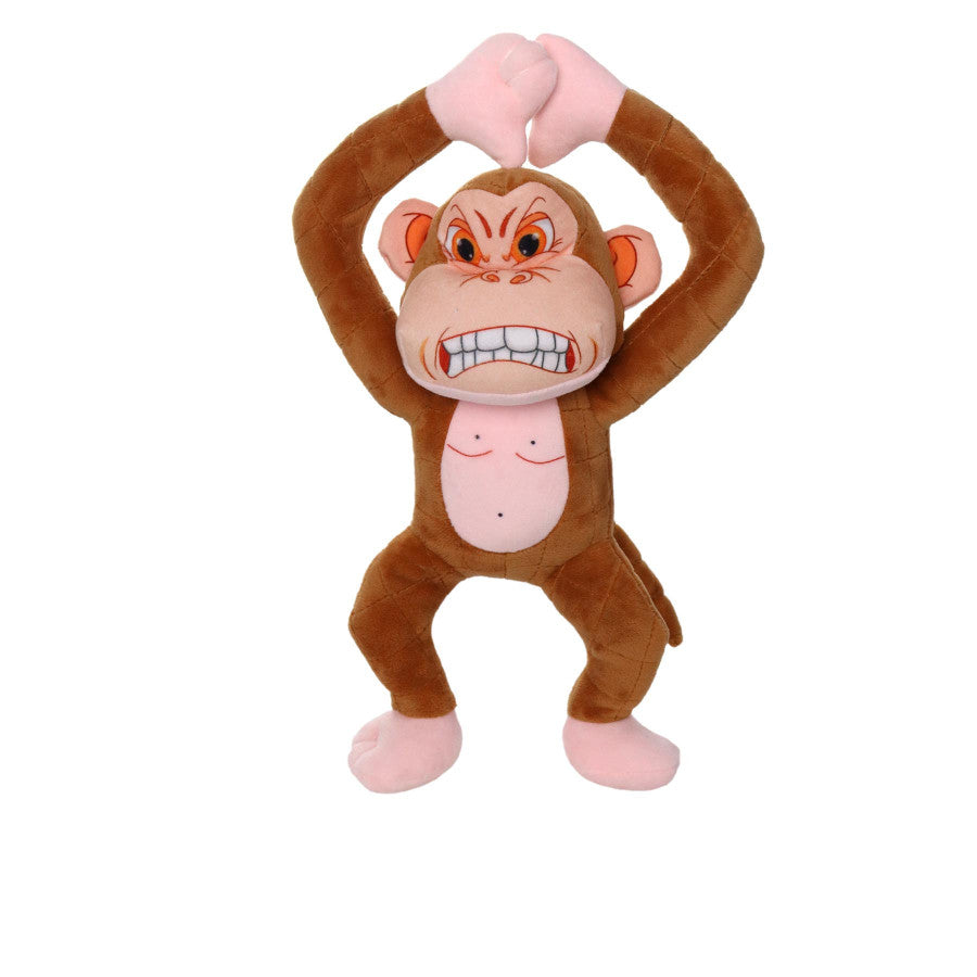 TUFFIE'S Mighty Angry Animals Monkey Durable Dog Toy Brown 15 in