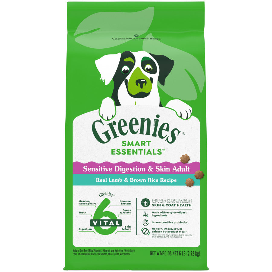 Greenies Smart Essentials Sensitive Digestion & Skin Dry Dog Food Lamb 6lb bag