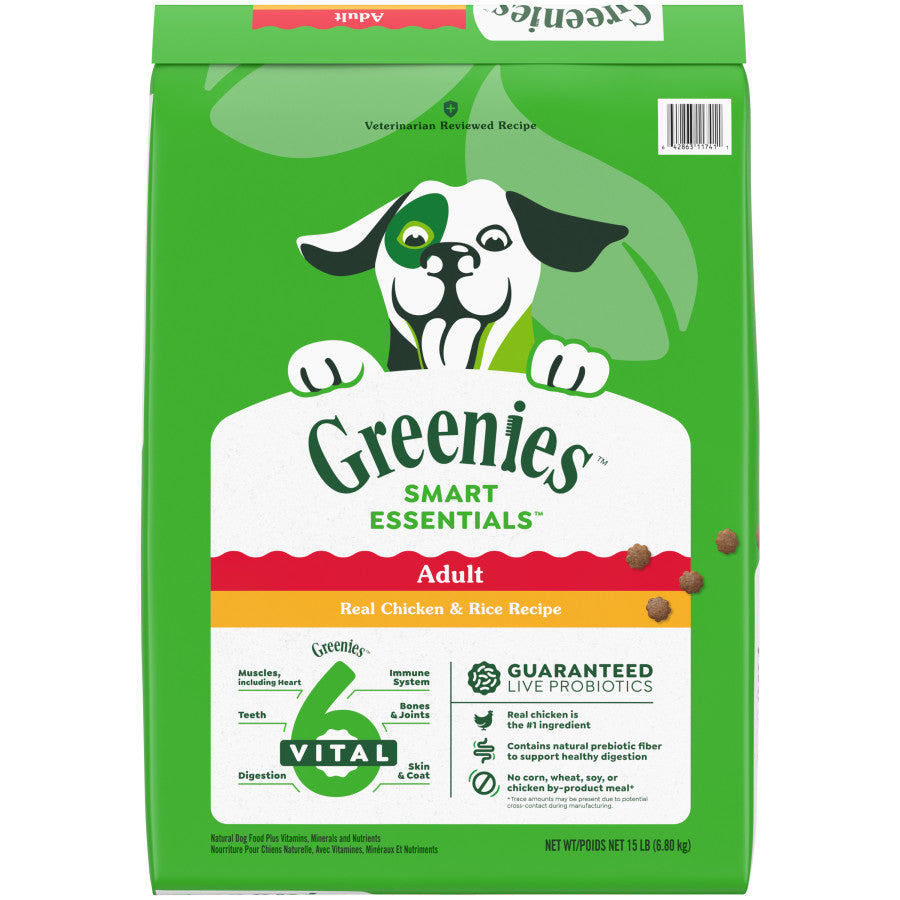 Greenies Smart Essentials Adult Dry Dog Food Chicken & Rice 15lb bag